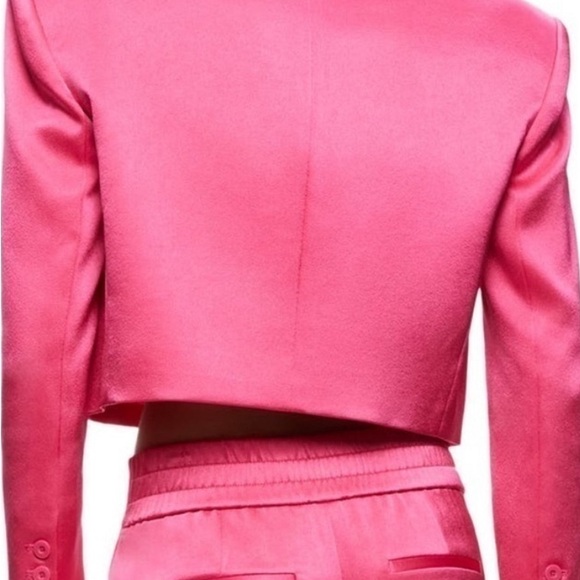 Alice + Olivia Crop Satin Blazer in Candy Size 14 NWT - Picture 2 of 2